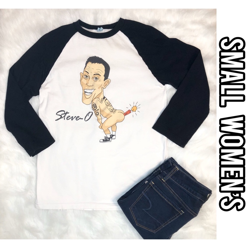 Autographed Steve-o quarter sleeve women’s shirt